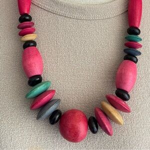 Colorful Wooden Beaded Necklace